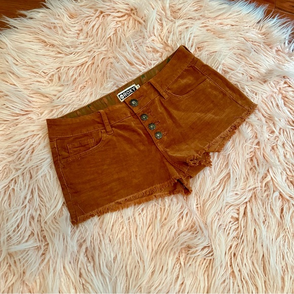 Roxy Corduroy Low Rise Cut Off Short Shorts - Picture 1 of 5